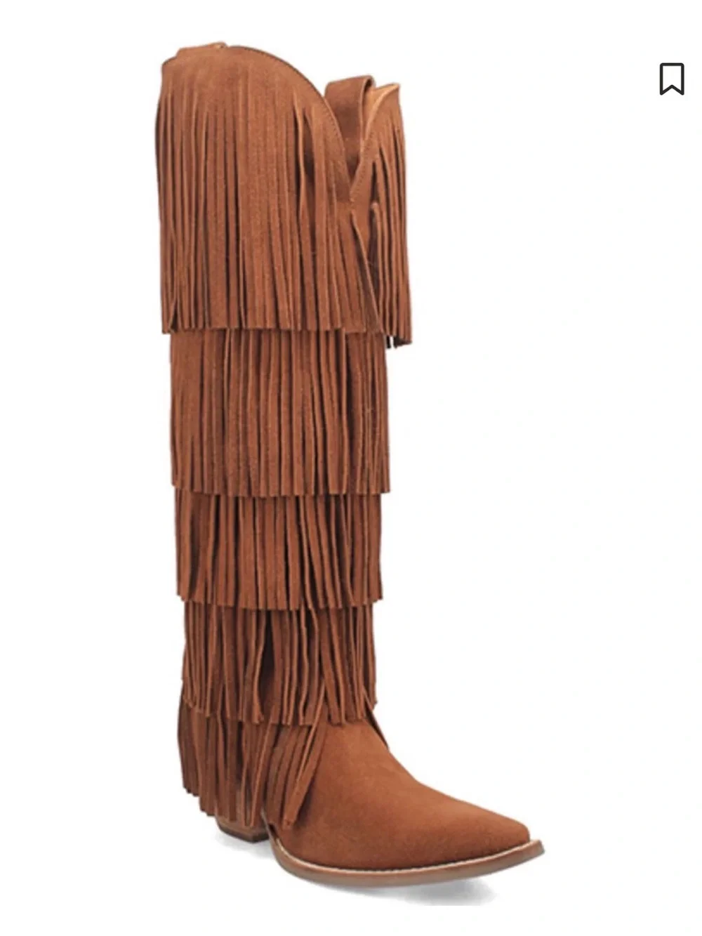 dingo Suede Over-the-Knee Fringe Boot - Tan NWB